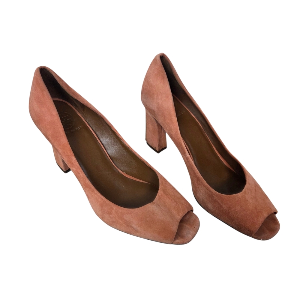 Tory Burch Tan Peep-Toe Heels Size 10